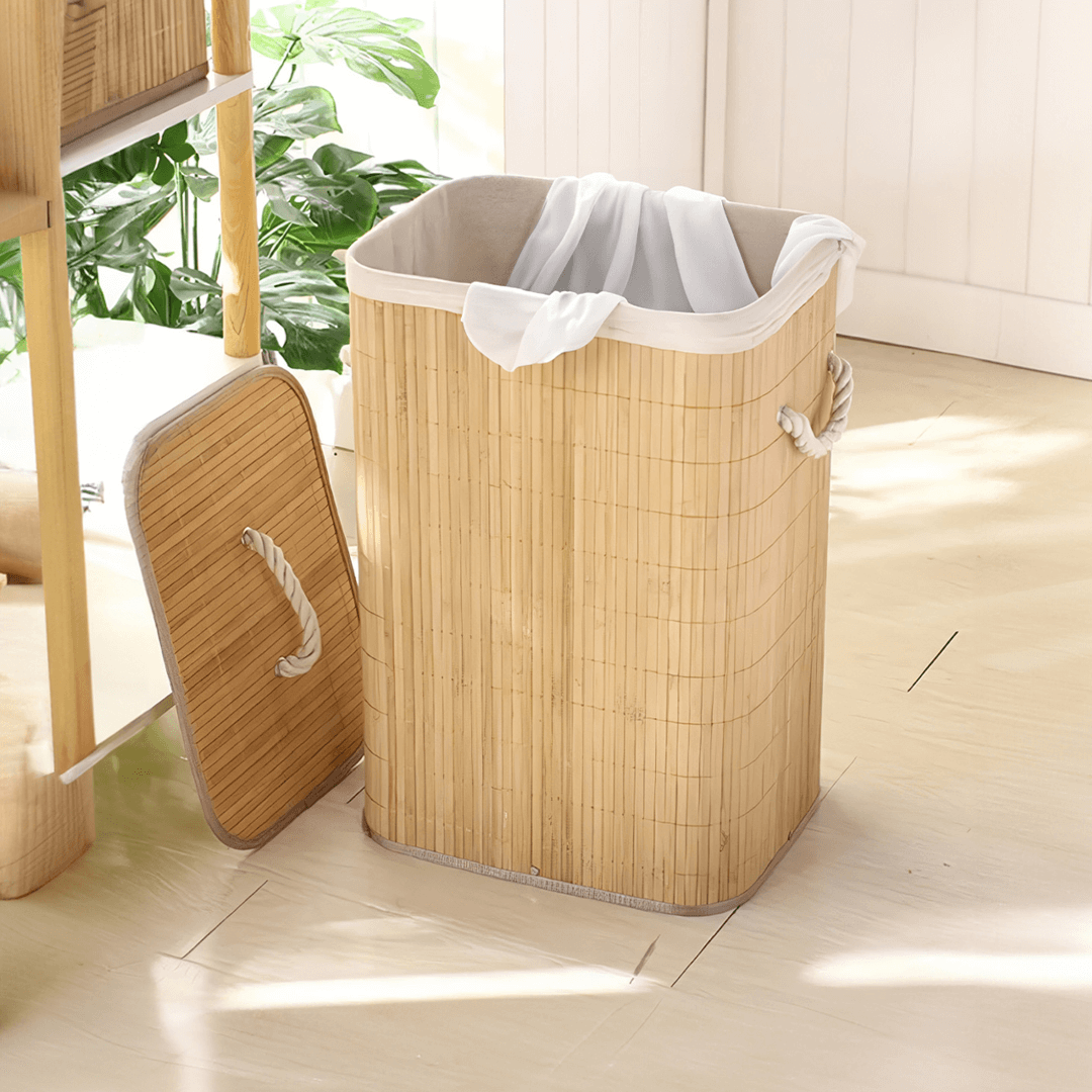 Bamboo Laundry Basket with Lid – 60cm