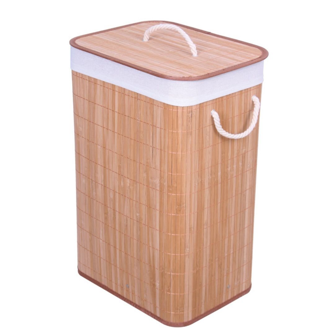 Bamboo Laundry Basket with Lid – 60cm