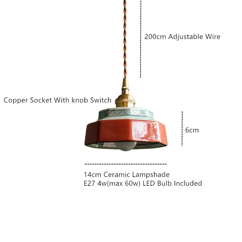 Hand-Painted Ceramic Pendant Light