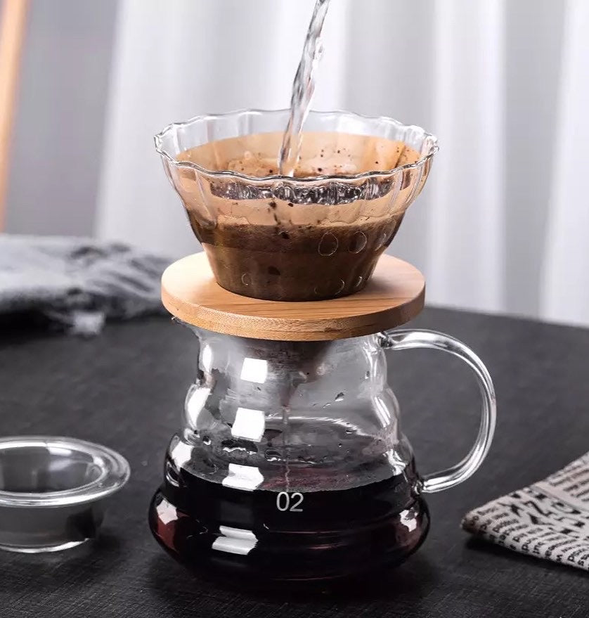 Hario V60 Glass Coffee Dripper Set – 500ml