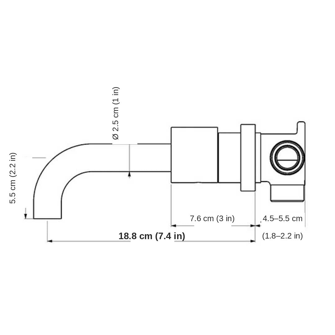 Wall-Mounted Brass Basin Tap