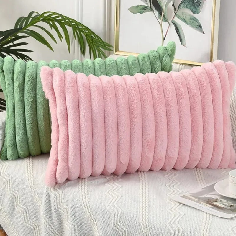 Ribbed Faux Fur Cushion Cover – Soft & Textured