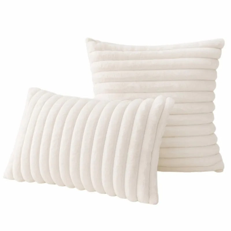 Ribbed Faux Fur Cushion Cover – Soft & Textured