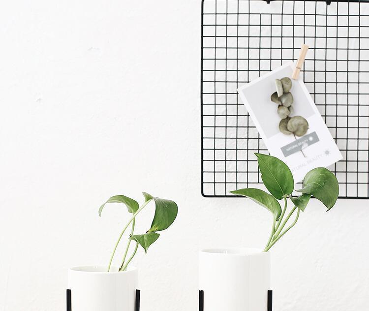 Ceramic Flower Planters with Modern Stand