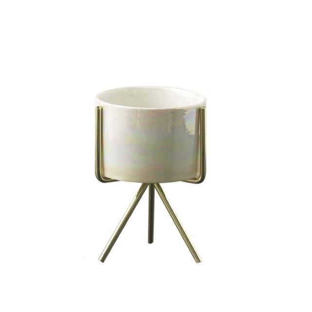 Ceramic Flower Planters with Modern Stand