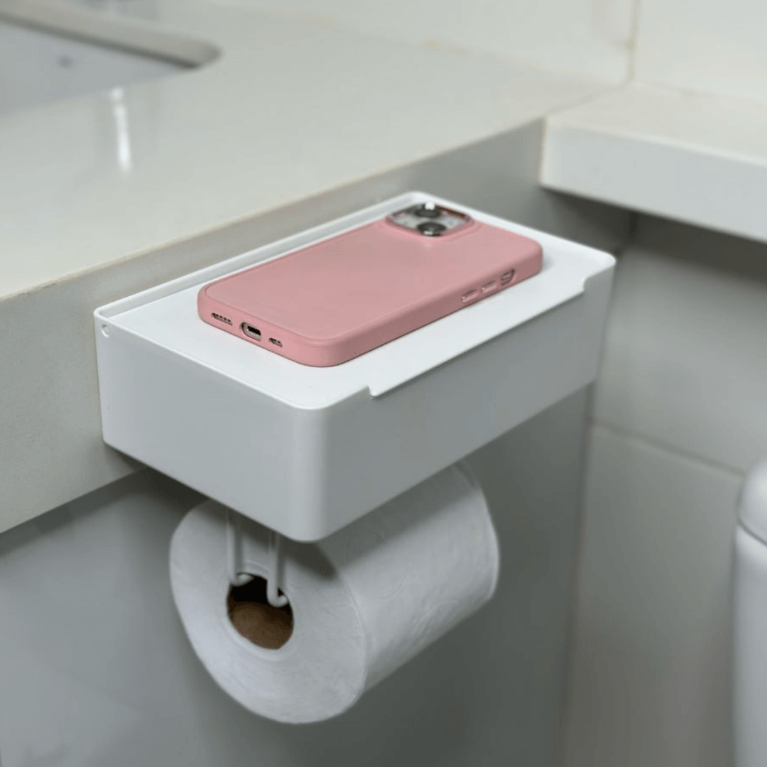 3M Wall-Mounted Toilet Roll Holder with Storage Shelf