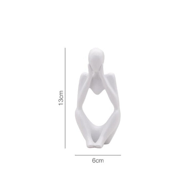 Trio Thinker Sculptural Figurines