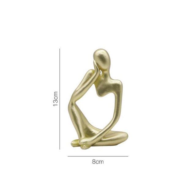 Trio Thinker Sculptural Figurines
