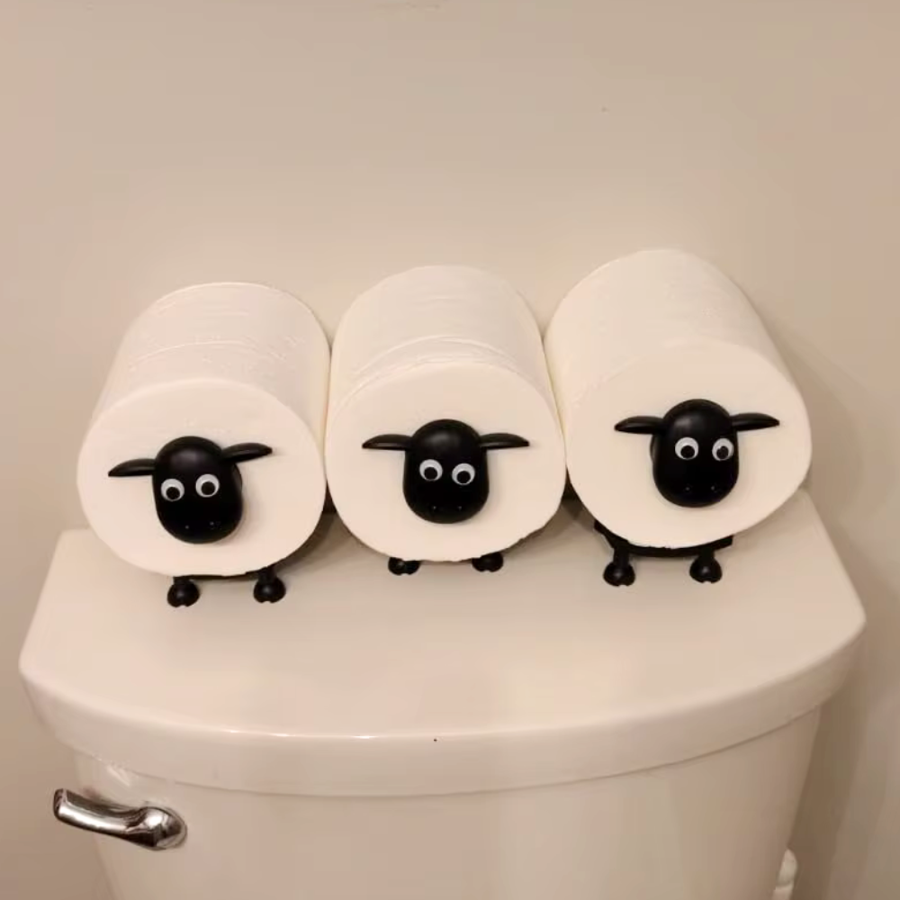 3D Sheep Toilet Roll Holder – Decorative Freestanding Bathroom Storage