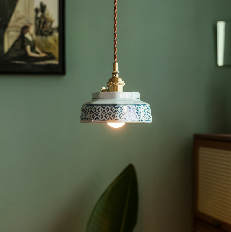 Hand-Painted Ceramic Pendant Light
