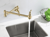 Antique Brass Folding Pot Filler Tap