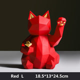 Maneki Geometric Cat Sculpture
