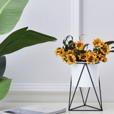 Circular Ceramic Planter & Stand