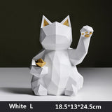 Maneki Geometric Cat Sculpture