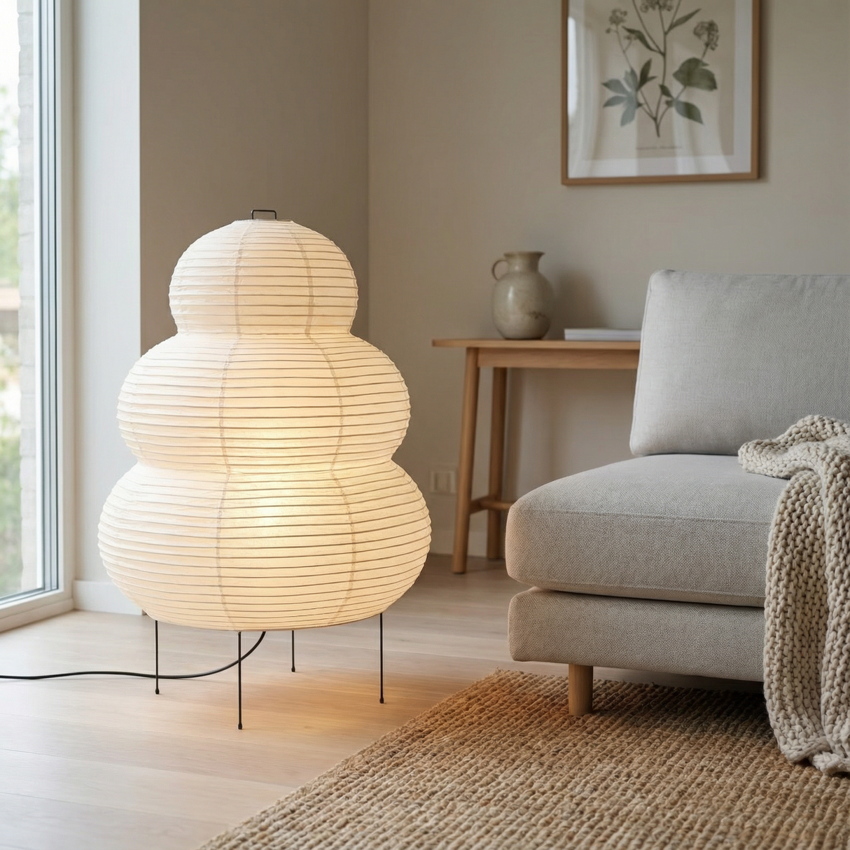 Wabi-Sabi Rice Paper LED Lamp