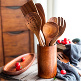 Natural Wood Kitchen Utensil Set – 7 Pieces