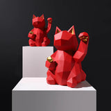 Maneki Geometric Cat Sculpture