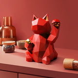 Maneki Geometric Cat Sculpture