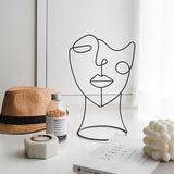 Miro Abstract Line Art Face Sculpture