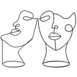 Miro Abstract Line Art Face Sculpture