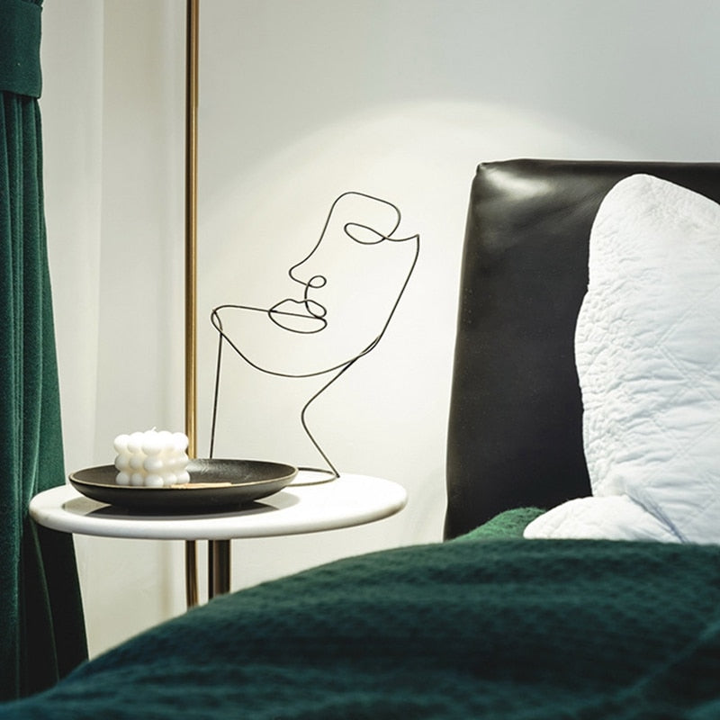 Miro Abstract Line Art Face Sculpture