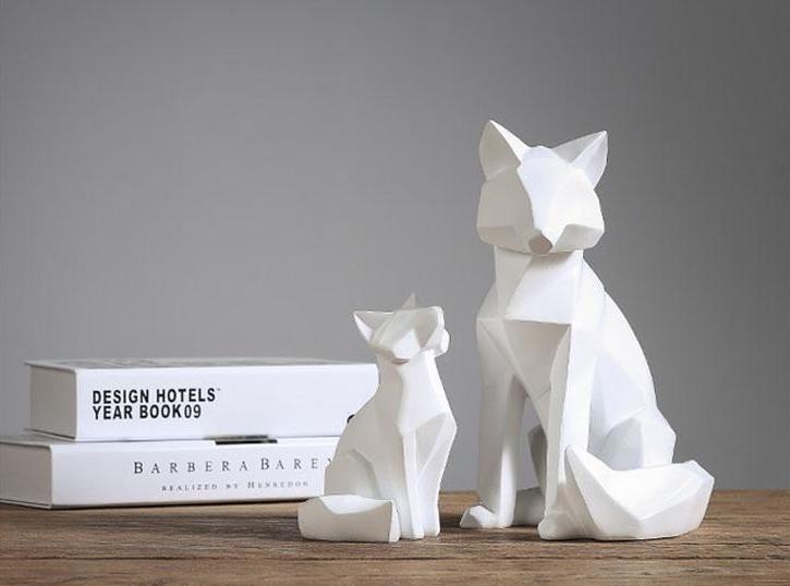 Lumi Geometric Fox Sculpture