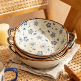 Vintage Hand-Painted Ceramic Bowl – 700ml