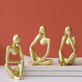 Trio Thinker Sculptural Figurines