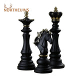 Northeuins resina retro internacional xadrez estatueta para interior rei cavaleiro escultura casa decoração de mesa sala estar