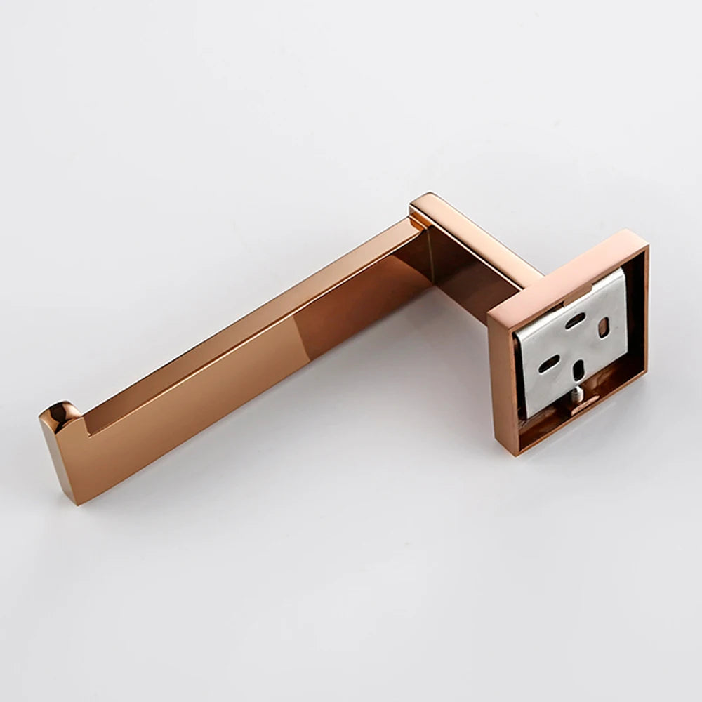 Bagnolux ouro rosa de aço inoxidável bonito gancho de parede suporte de papel higiênico barra de toalha acessórios do banheiro