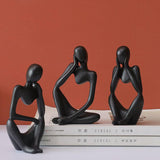 Trio Thinker Sculptural Figurines