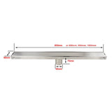 Aço inoxidável linear chuveiro banheiro grelha dreno de assoalho bagnolux super resistente ferragem telha inserção 304 # centro saída resíduos