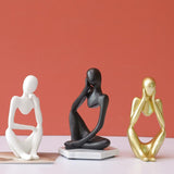 Trio Thinker Sculptural Figurines