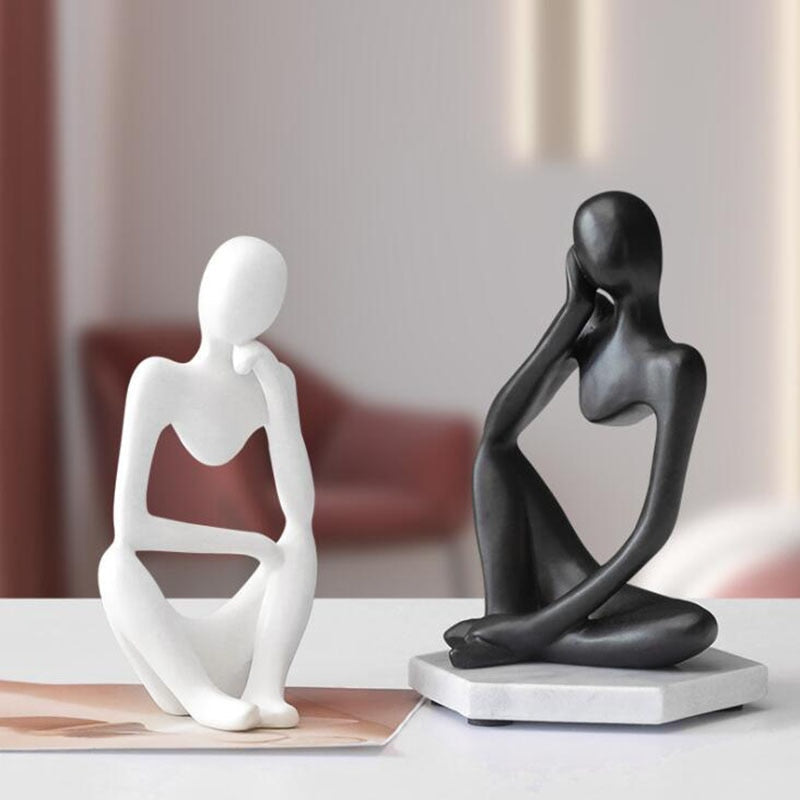 Trio Thinker Sculptural Figurines