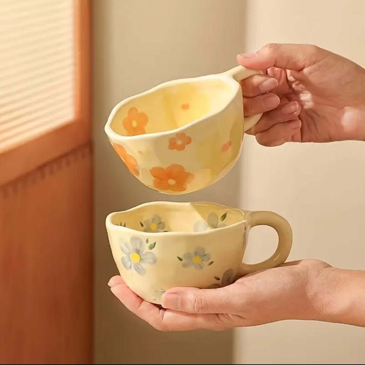 Flora Hand-Painted Ceramic Mug – 250ml
