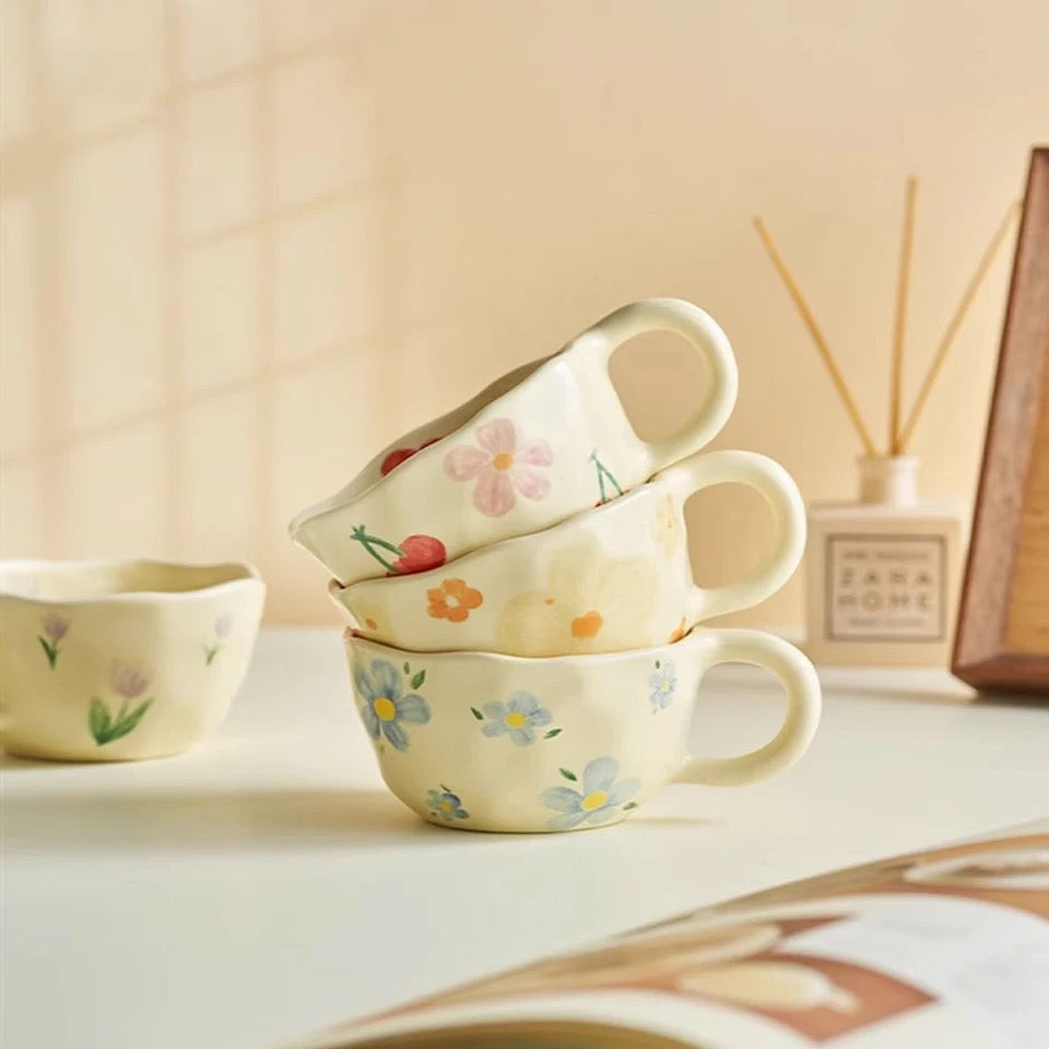 Flora Hand-Painted Ceramic Mug – 250ml
