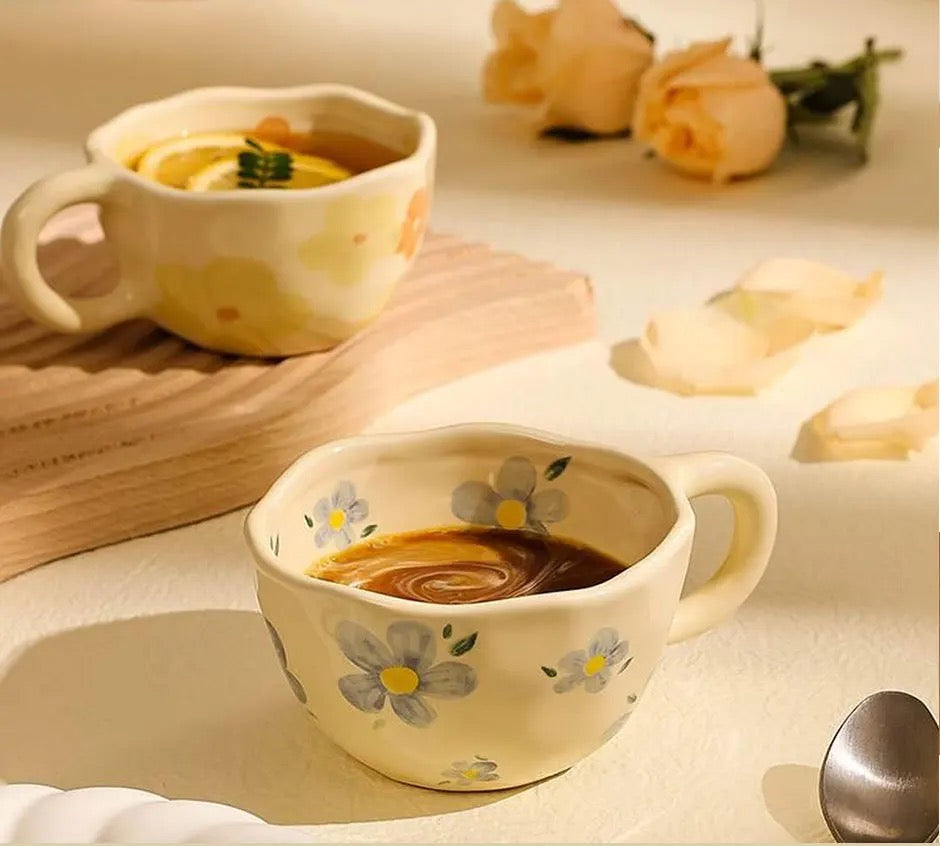 Flora Hand-Painted Ceramic Mug – 250ml