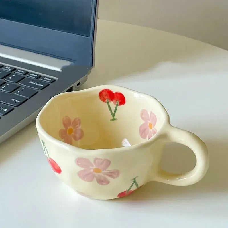 Flora Hand-Painted Ceramic Mug – 250ml