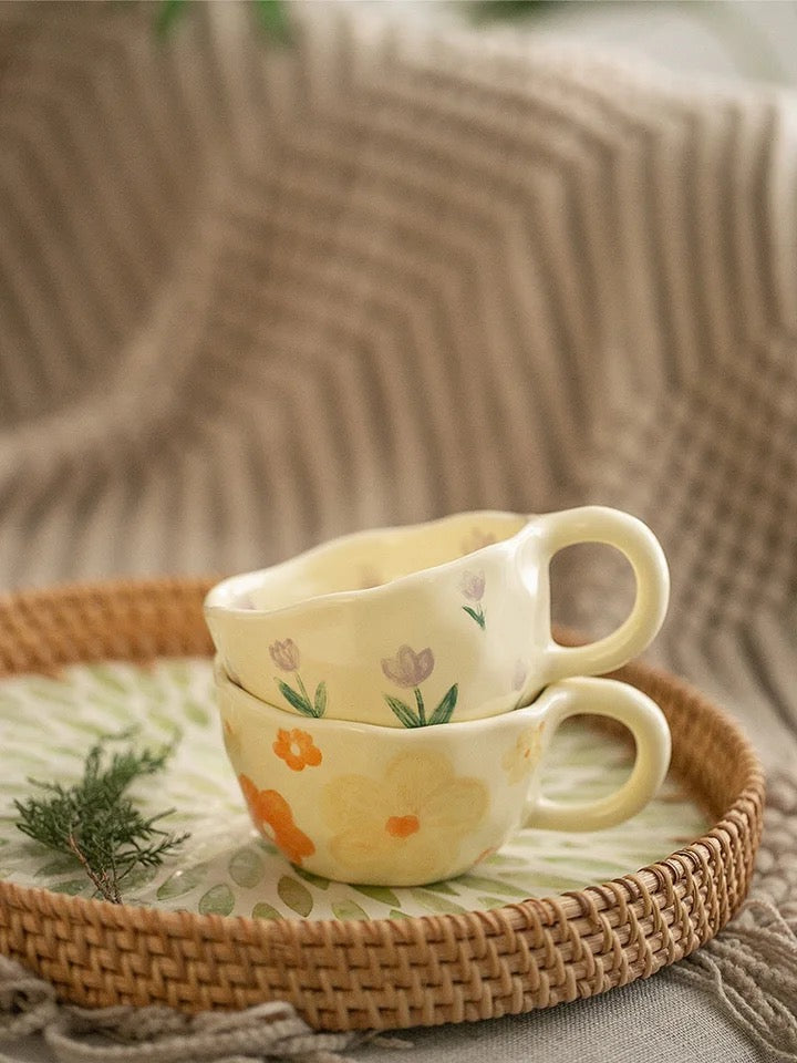 Flora Hand-Painted Ceramic Mug – 250ml