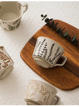 Nordic Botanical Ceramic Mug – 350ml