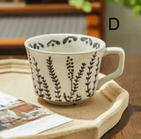 Nordic Botanical Ceramic Mug – 350ml