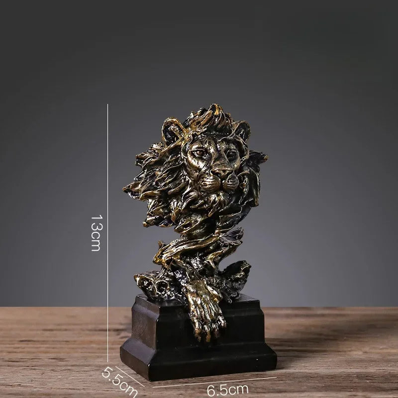 Elegant Resin Lion Sculpture