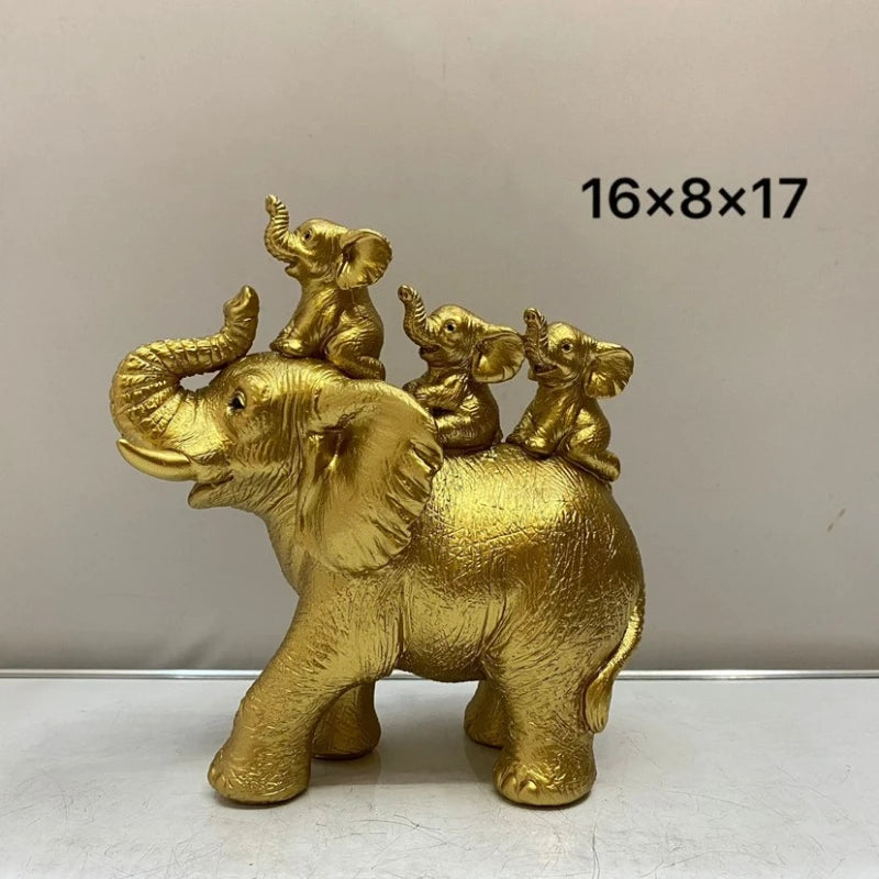 Mãe filho elefante estátua resina artesanato sala de estar decoração mesa animais criativos presentes decoração para casa acessórios