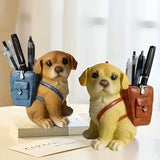 Miniso suporte de caneta de cachorro fofo de desenho animado, decoração de mesa de resina para escritórios, casas, presente de aniversário perfeito para estudantes, jovens e adultos