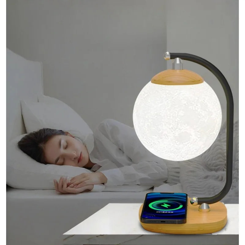 Presente criativo lâmpada de mesa led carregamento sem fio colorido lua luz olho-cuidado lâmpada de leitura para estudantes estudo dormitório quarto casa