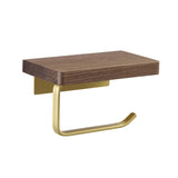 Brass & Wood Toilet Roll Holder