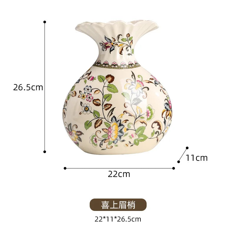 Elegant Floral Ceramic Vase