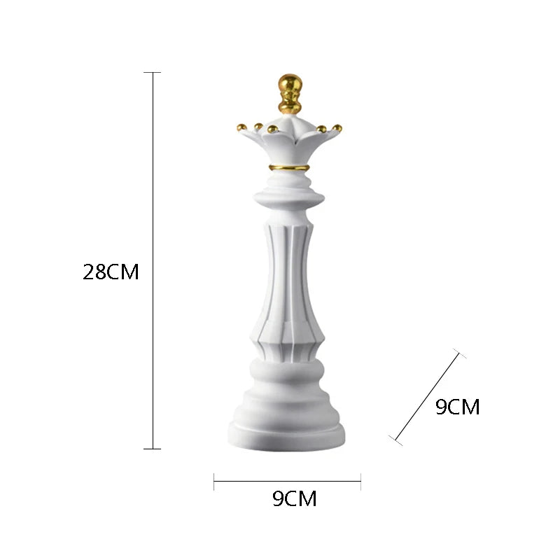Elegant Chess Resin Sculptures
