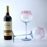 Taças de Vinho Tinto Gradiente de Grande Capacidade, Cálice Borgonha, Cristal High-End, Térmicas, Conjunto de 2 Peças, 750ml