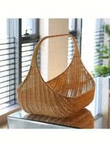 1pc cesta de tecido portátil para frutas, vinho, flores, piquenique, presente, sala de jantar e decoração de casa, multifuncional e portátil